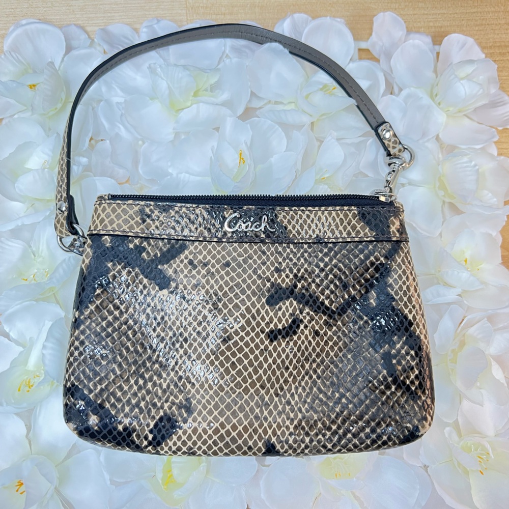 Coach Madison Python-Embossed Leather Wristlet. M… - image 1